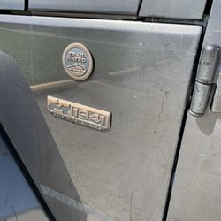 Diamond Car Wash - This panel - Not even a little wet - immediately following the wash.