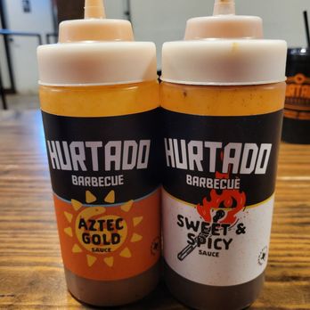 Hurtado Barbecue - Both are good, Sweet & Spicy was our favorite - Barbeque Near Me - Arlington, Texas
