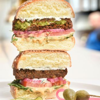 Atrium Glendale - VEGETARIAN FALAFEL BURGER - Mediterranean Near Me - Glendale, California