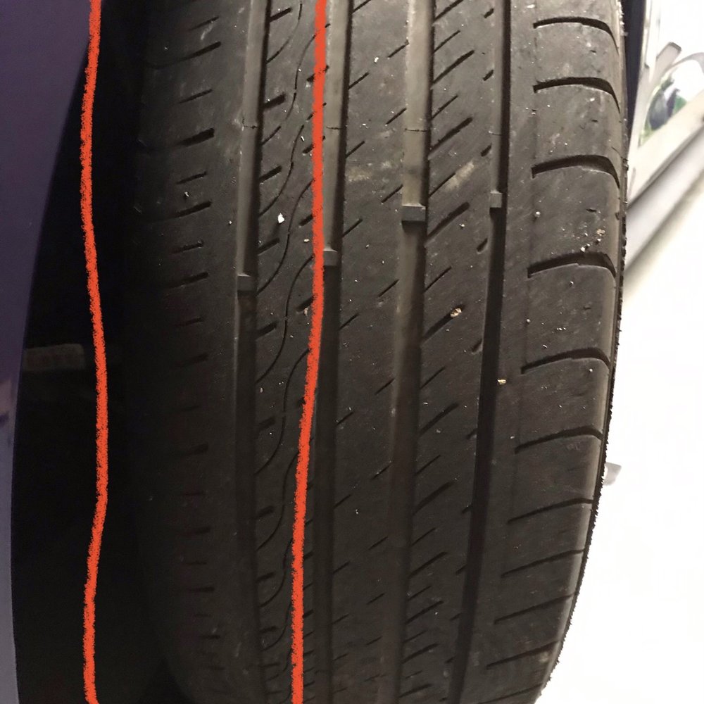Firestone Complete Auto Care - Employee advised I should buy new front tires "as soon as possible." I don't think so!! Look at the shadows on my wear bars! - Tires Near Me - Brea, California Firestone Complete Auto Care - Employee advised I should buy new front tires "as soon as possible." I don't think so!! Look at the shadows on my wear bars! - Tires Near Me - Brea, California