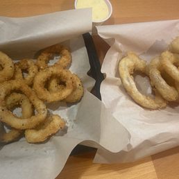 Fried calamari & onion rings. Fried calamari & onion rings.