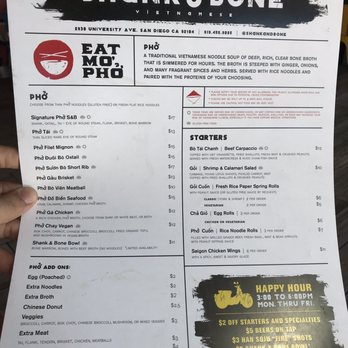 Shank & Bone - Menu - Vietnamese Near Me - San Diego, California Shank & Bone - Menu - Vietnamese Near Me - San Diego, California