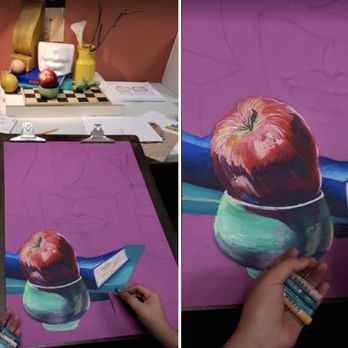 VAS - Visual Art Studio - 7-18-2019 We are having much fun now on the 2nd day working with oil pastel! - College Counseling Near Me VAS - Visual Art Studio - 7-18-2019 We are having much fun now on the 2nd day working with oil pastel! - College Counseling Near Me