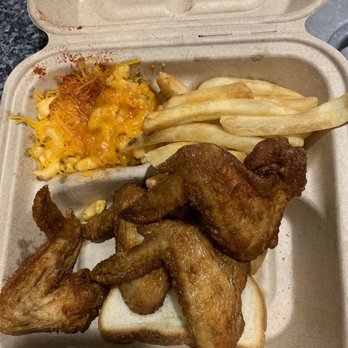 Gus's World Famous Fried Chicken - 4 pieces of uncooked chicken, cold Mac and cheese and about 4 fries ! - Chicken Shop Near Me - Chamblee, Georgia Gus's World Famous Fried Chicken - 4 pieces of uncooked chicken, cold Mac and cheese and about 4 fries ! - Chicken Shop Near Me - Chamblee, Georgia