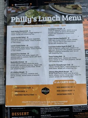 Menu photo 1 Philly Bar & Lounge Latham, NY