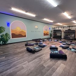 Sea Me Rise Restorative Yoga & Wellness - The beauty of our sacred space during one of our Full Moon Ritual Workshops!
