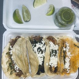 Lamb Taco, Steak Taco, Shrimp Taco & Chipotle Chicken Taco