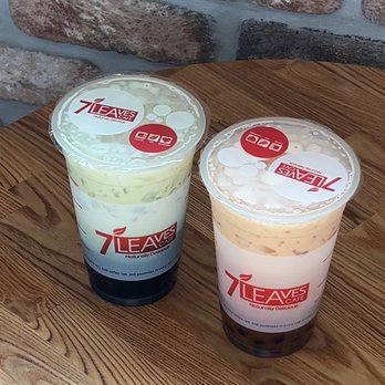 7 Leaves Cafe - Green Thai Tea & Thai Tea with Honey Boba - Coffee & Tea Near Me - Garden Grove, California