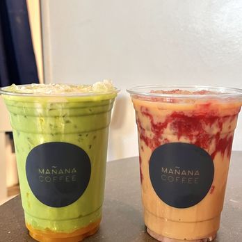 Mañana Coffee - mango sticky rice matcha, raspberry latte - Coffee & Tea Near Me - Austin, Texas