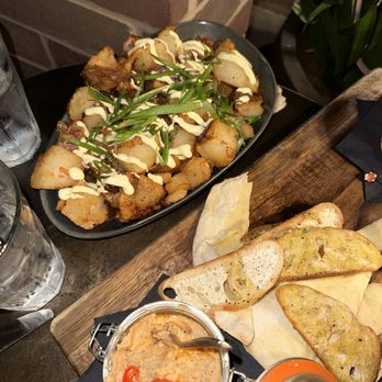 Ático - Ft. Worth - Patatas bravas, Smoked Hummus and Roasted Peppers - Tapas Bars Near Me - Fort Worth, Texas