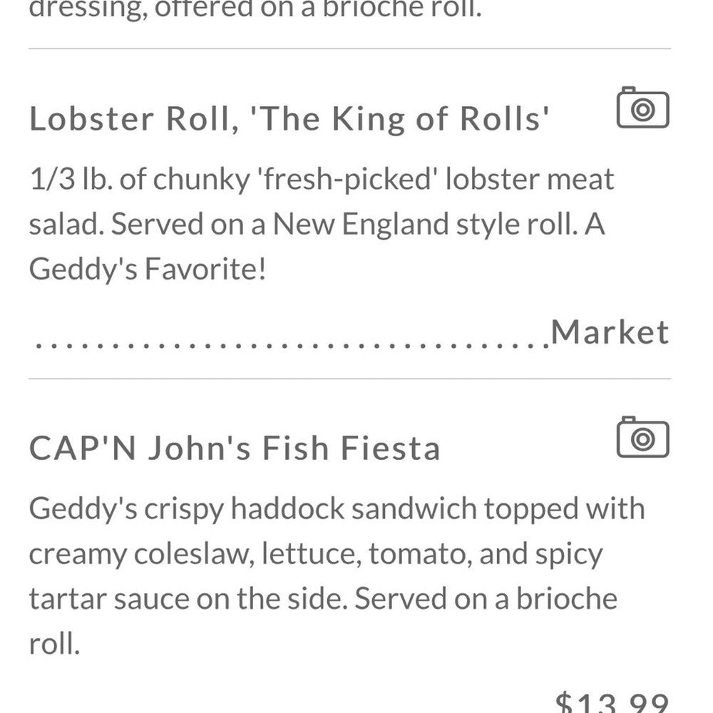 Geddy's - Lobster roll "market price" of $37.00 and not worth it - Seafood Near Me - Bar Harbor, Maine Geddy's - Lobster roll "market price" of $37.00 and not worth it - Seafood Near Me - Bar Harbor, Maine