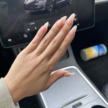 Luv Nails & Spa - Natural powder with a coat of B3, acrylic full set. - Nail Salons Near Me - Costa Mesa, California