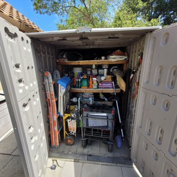 The Organizing Genie - Backyard storage shed decluttered and organized - Home Organization Near Me The Organizing Genie - Backyard storage shed decluttered and organized - Home Organization Near Me