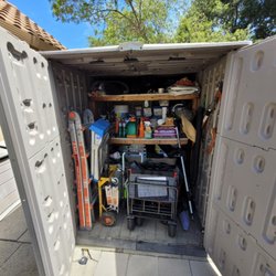 The Organizing Genie - Backyard storage shed decluttered and organized