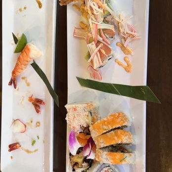 Aikan Sushi - Spider roll and salmon pleasure roll - Sushi Bars Near Me - Long Beach, California