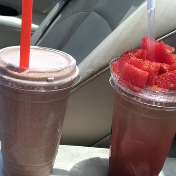 The Healthy Hangout - My delicious combo Chunky Monkey Shake and a Watermelon Blast Tea - Juice Bars & Smoothies Near Me - Alabaster, Alabama The Healthy Hangout - My delicious combo Chunky Monkey Shake and a Watermelon Blast Tea - Juice Bars & Smoothies Near Me - Alabaster, Alabama