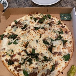 Papa John's Pizza. The whole middle 6-7" was almost completely devoid of the beef topping. Papa John's Pizza. The whole middle 6-7" was almost completely devoid of the beef topping.