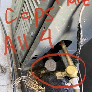 Labran & Mitchell Mechanical Service - These loose caps were not even hand tight and capable of leaking freon. - Heating & Air Conditioning/HVAC Near Me Labran & Mitchell Mechanical Service - These loose caps were not even hand tight and capable of leaking freon. - Heating & Air Conditioning/HVAC Near Me