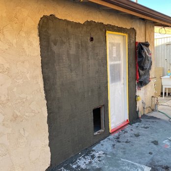 Valley Concrete Specialist - Stucco patch around new door - Masonry/Concrete Near Me - Spring Valley, California Valley Concrete Specialist - Stucco patch around new door - Masonry/Concrete Near Me - Spring Valley, California