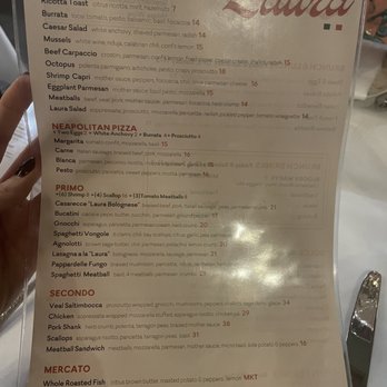 Laura - Dinner menu - Italian Near Me - Summerville, South Carolina