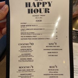 Happy hour menu
