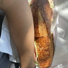 Showing the size of this sandwich