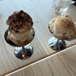 Tiramisu and cassata parfait (on the right)