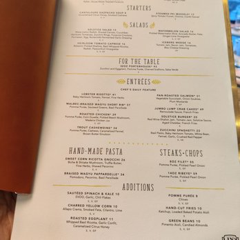 Solstice - Dinner menu - New American Near Me - Irvine, California Solstice - Dinner menu - New American Near Me - Irvine, California