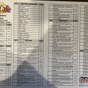 Sun's Cafe - Menu - Sushi Bars Near Me - Quinton, Virginia Sun's Cafe - Menu - Sushi Bars Near Me - Quinton, Virginia