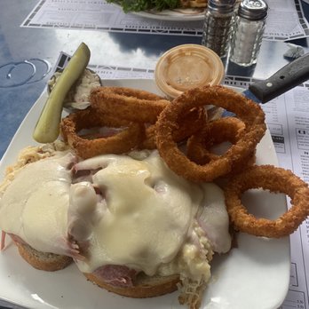 Skylight Diner - Corned Beef Reuben & Onion Rings - American Near Me - New York, New York Skylight Diner - Corned Beef Reuben & Onion Rings - American Near Me - New York, New York