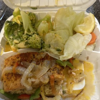 Mid Atlantic Seafood - Stuffed Salmon with 2 SIDES - Seafood Near Me - New Carrollton, Maryland