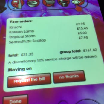 Inamo - See your group bill and your bill! - Asian Fusion Near Me - London, XGL