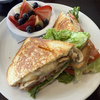 Aragon House Cafe - Grill chicken sandwich with fruit side - Breakfast & Brunch Near Me - Bellflower, California Aragon House Cafe - Grill chicken sandwich with fruit side - Breakfast & Brunch Near Me - Bellflower, California