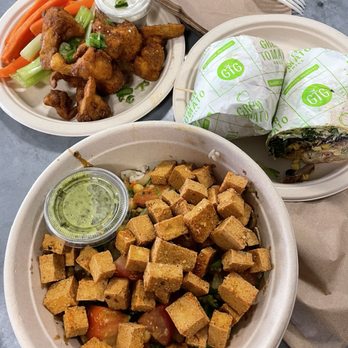 Green Tomato Grill - CRISPY CAULIFLOWER CHIPOTLE RANCH WRAP ARGENTINIAN CHIMICHURRI BOWL - New American Near Me - Orange, California