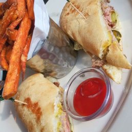 Cuban w/ sweet potato fries Cuban w/ sweet potato fries
