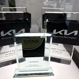 Van Nuys Kia's Awards on display.