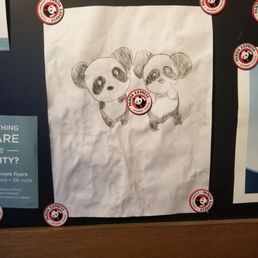 Cute PANDA(s) pic hung up in customer appreciation board!! Cute PANDA(s) pic hung up in customer appreciation board!!