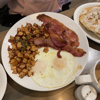 Buttermilk - Eggs Your Way with Meat and honey butter pancakes - Coffee & Tea Near Me - Naperville, Illinois Buttermilk - Eggs Your Way with Meat and honey butter pancakes - Coffee & Tea Near Me - Naperville, Illinois