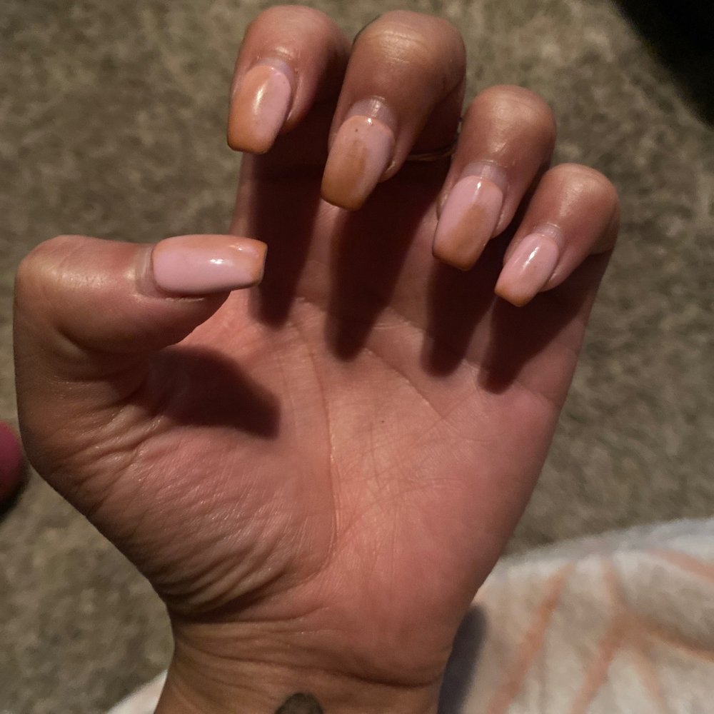 C & V Nails and Spa - This is two weeks later!!!!! My pink nail Polish has been slowly turning brown! Gross! - Nail Salons Near Me - Las Vegas, Nevada C & V Nails and Spa - This is two weeks later!!!!! My pink nail Polish has been slowly turning brown! Gross! - Nail Salons Near Me - Las Vegas, Nevada