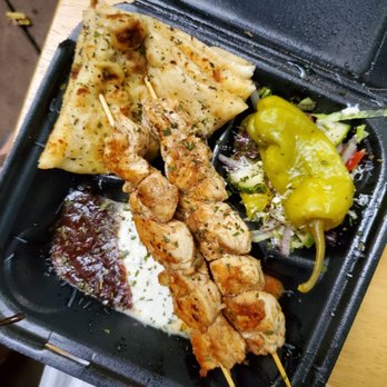 Taste of Greece - Chicken kabbab with salad and pita bread - Greek Near Me - Columbus, Ohio Taste of Greece - Chicken kabbab with salad and pita bread - Greek Near Me - Columbus, Ohio