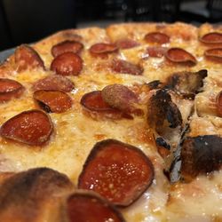 Pizza Rock - The thin crust pepperoni. We requested light sauce. It was perfect,