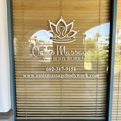 Oasis Massage and Bodywork - New logo at primary location. Via Linda and 101st Street