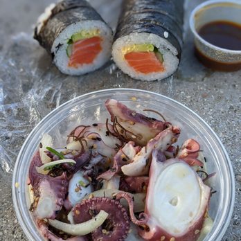 The Dolphin - Tako and salmon roll , so fresh and ono - Seafood Markets Near Me - Hanalei, Hawaii
