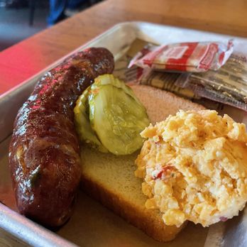 Fox Bros. Bar-B-Q - Jalapeño Cheddar Sausage and Pimento Cheese - Barbeque Near Me - Atlanta, Georgia Fox Bros. Bar-B-Q - Jalapeño Cheddar Sausage and Pimento Cheese - Barbeque Near Me - Atlanta, Georgia