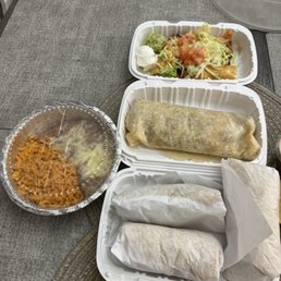 three Carne Sada tacos plates, chicken tostada, Barbacoa burrito, chicken flautas, complimentary chips and salsas, three Carne Sada tacos plates, chicken tostada, Barbacoa burrito, chicken flautas, complimentary chips and salsas,