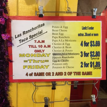 Las Rancheritas Cafe - Breakfast menu - Mexican Near Me - San Antonio, Texas