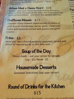 Menu photo 3 Off Broadway Drafthouse Madison, WI