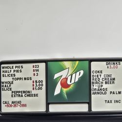 Pete's Pizza - Menu board
