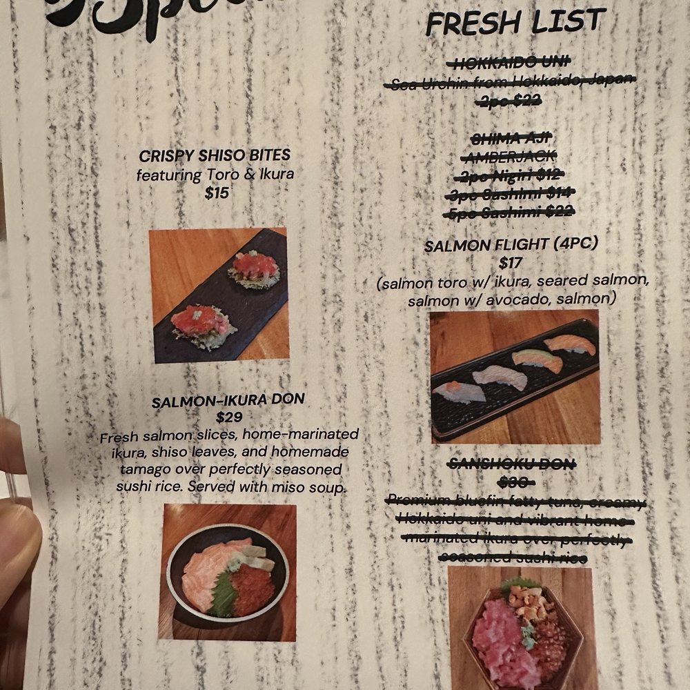 Kazoku - Daily menu 12/1/2025 - Sushi Bars Near Me - Edmonds, Washington