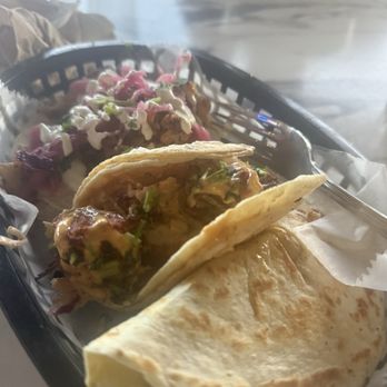 El Mero Taco - Left to right: Roasted Cauliflower Taco, Baja Cod Taco, brisket taco - Mexican Near Me - Memphis, Tennessee